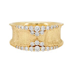 Hammered 14K Gold Diamond Ring: Statement Wedding, Engagement, Anniversary