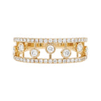 14K Yellow Gold Diamond Dewdrop Band Ring: Stackable Fine Jewelry