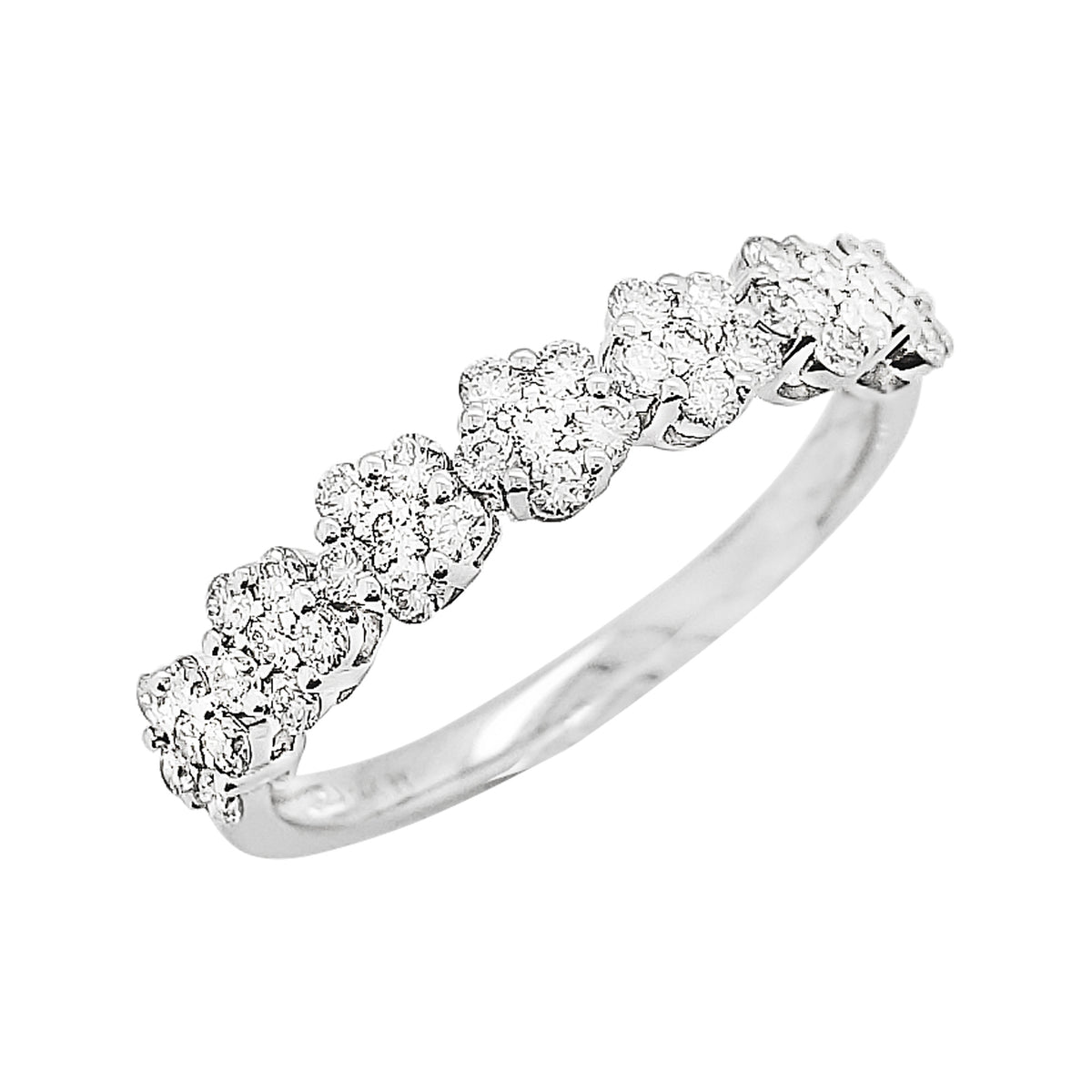 1/2CTW Diamond Cluster 14K Gold Band Ring: Wedding, Anniversary, Engagement
