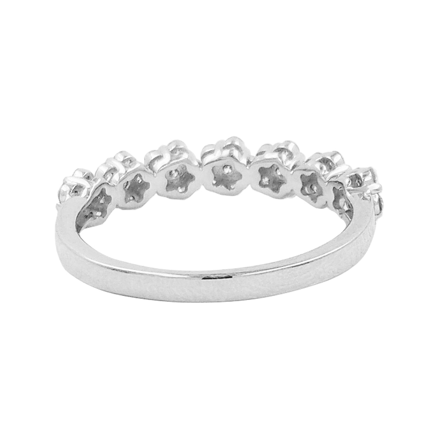1/2CTW Diamond Cluster 14K Gold Band Ring: Wedding, Anniversary, Engagement