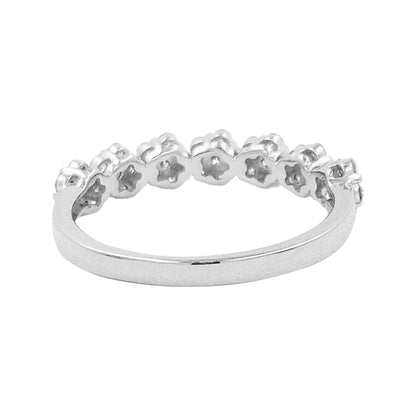 1/2CTW Diamond Cluster 14K Gold Band Ring: Wedding, Anniversary, Engagement
