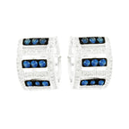 Blue Sapphire & Light Brown Diamond Huggie Earrings, 14K White Gold Hoops