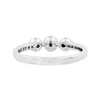 14K Gold Bezel Set Sapphire & Light Brown Diamond Band | Dainty Stacking Ring