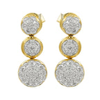 14K Yellow Gold Light Brown Diamond Cluster Dangle Earrings | Dome Jewelry
