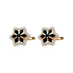 14K Gold Black & Light Brown Diamond Snowflake Stud Earrings | Celestial Jewelry