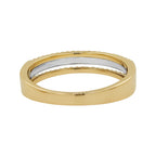 14K Two-Tone Gold Light Brown Diamond Band Ring | Rope Texture Stackable