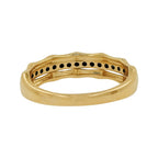 14K Gold Black Diamond Bamboo Ring | Stacking Wedding Band