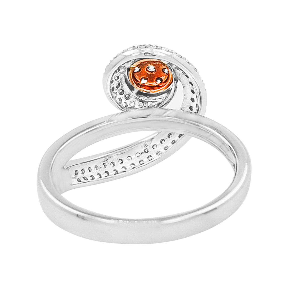 14K White Gold Light Brown Diamond Swirl Ring | Rose Gold Two-Tone Jewelry