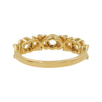 14K Gold Light Brown Diamond XOXO Ring, Floral Hugs Kisses Love Band