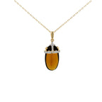 14K Gold Holy Cross Diamond Pendant | Blue Topaz/Rose Quartz/ Red Quartz Necklace