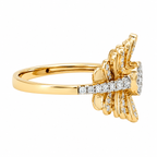 14K Yellow Gold Natural Diamond Floral Ring – 1/2 CTW | Vintage Inspired Sunburst Halo Statement Jewelry