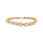 14K Gold 3.5 CTW Diamond Cluster Tennis Bracelet: Unisex PavÃ© Link