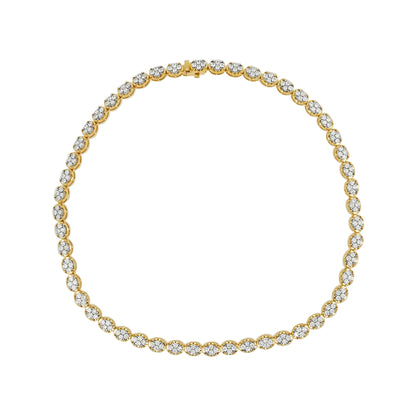 8 CTW Diamond Tennis Necklace: Handmade 14K Gold Fine Jewelry
