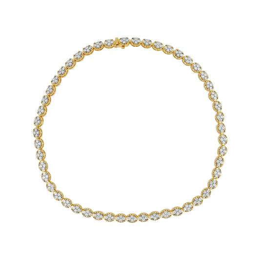 8 CTW Diamond Tennis Necklace: Handmade 14K Gold Fine Jewelry