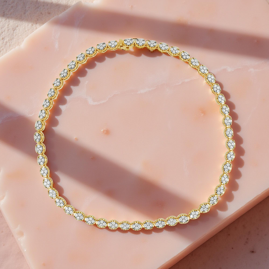 8 CTW Diamond Tennis Necklace: Handmade 14K Gold Fine Jewelry