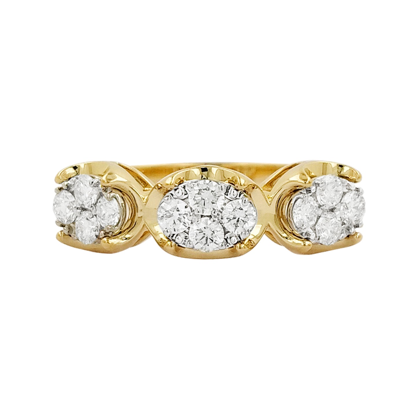 14K Gold Diamond Cluster Ring: 0.50 CTW Anniversary Gift