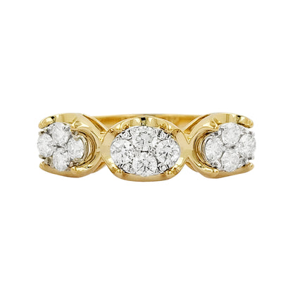 14K Gold Diamond Cluster Ring: 0.50 CTW Anniversary Gift