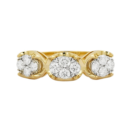 14K Gold Diamond Cluster Ring: 0.50 CTW Anniversary Gift