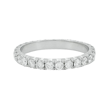 14K White Gold Diamond Eternity Band, 1 CTW Round Cut