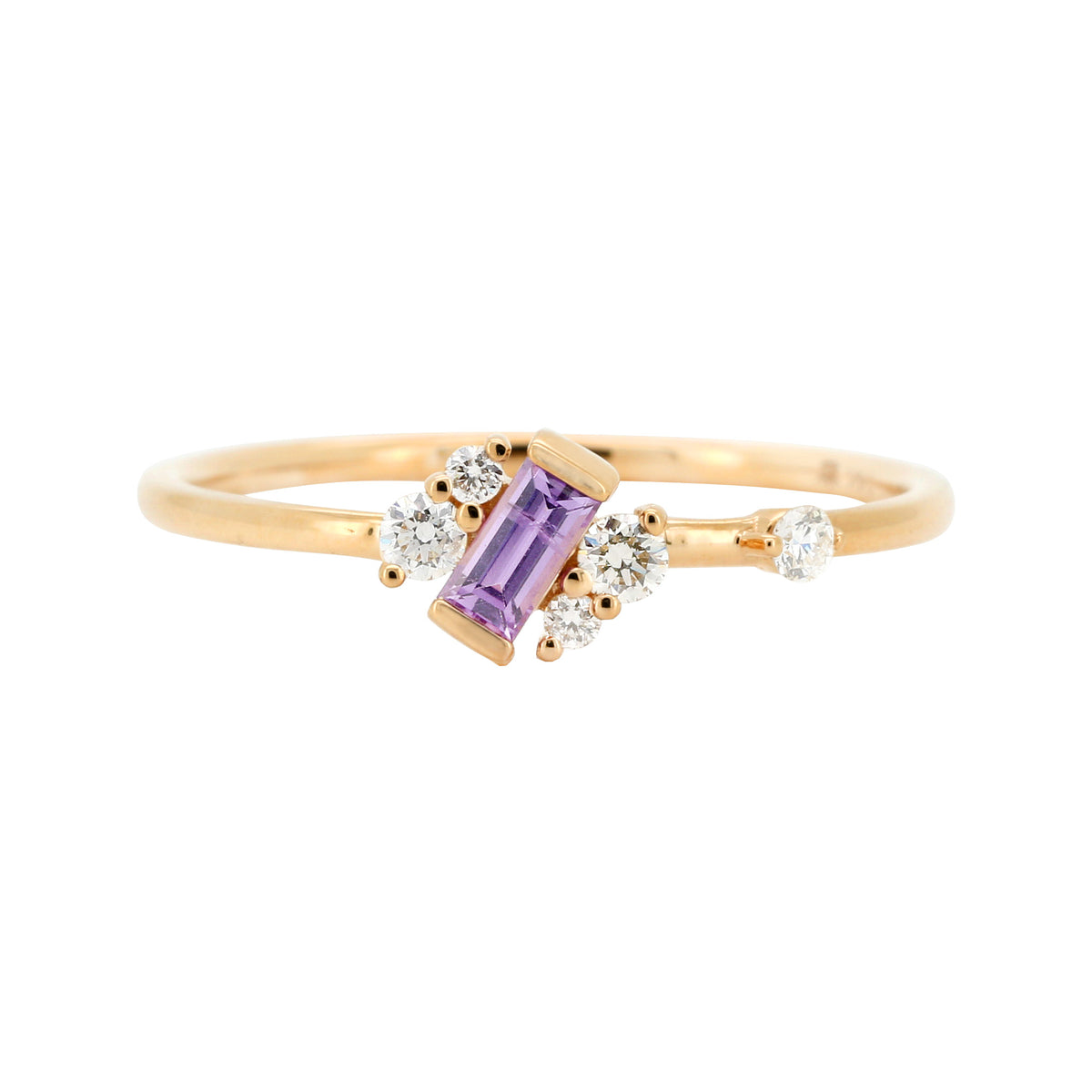 14K Gold Ring with Center Gemstone Blue Sapphire/Pink Sapphire/Diamond  Birthstone Band, Wedding Anniversary/Birthday Gift for Her
