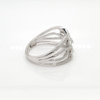 14K Solid Gold Round & Baguette Cut Diamond Ring | Anniversary Gift