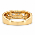 14K Yellow Gold Marquise Round Diamond Ring, Wide Band, 3/5 CTW (Sara Fine Jewels)
