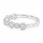18K White Gold Natural Diamond Ring 3/10 CTW Round Cluster Band Bridal Wedding Anniversary Gift Elegant Fine Jewelry