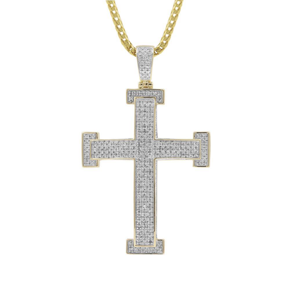 15192P 10K GOLD CROSS PENDANT WITH  DIAMOND