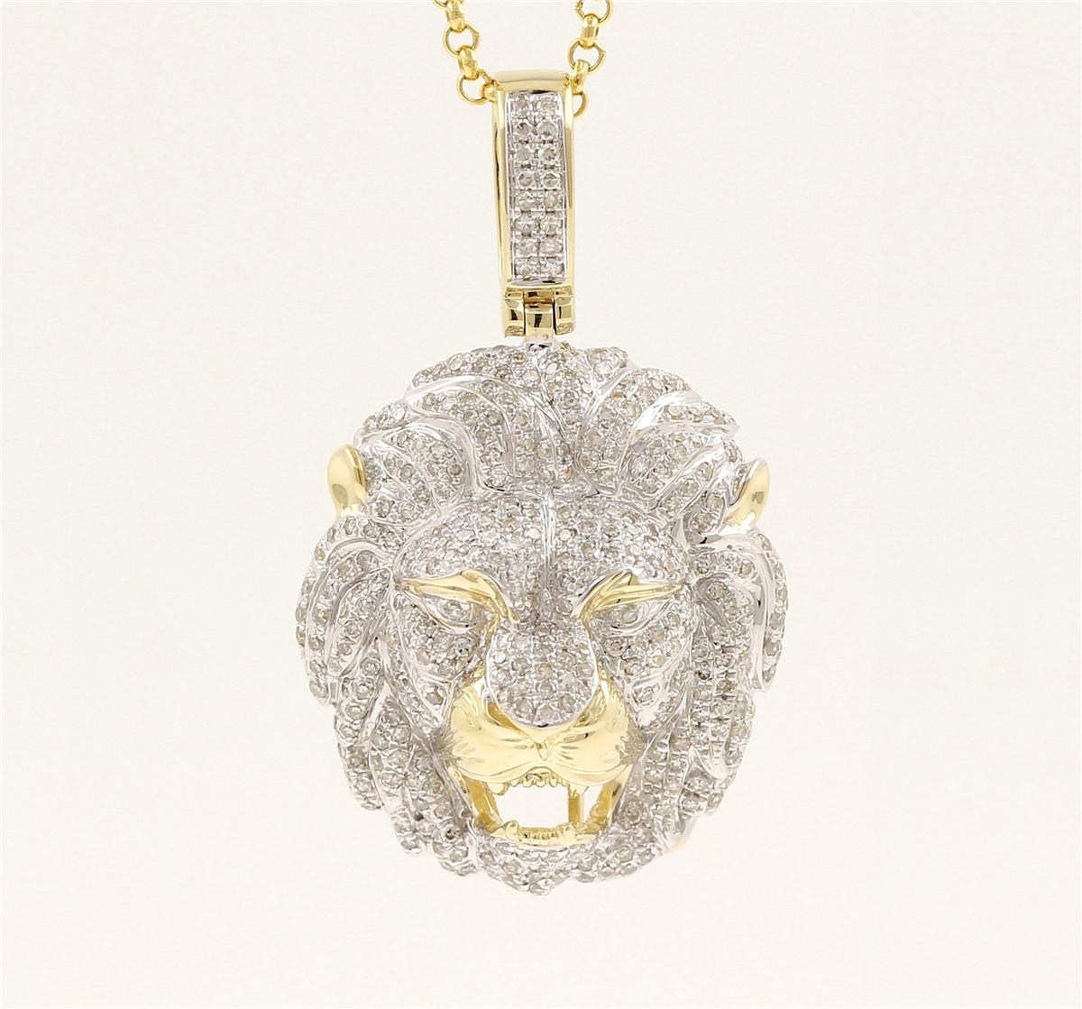15285P 10K GOLD LION PENDANT  WITH  DIAMOND