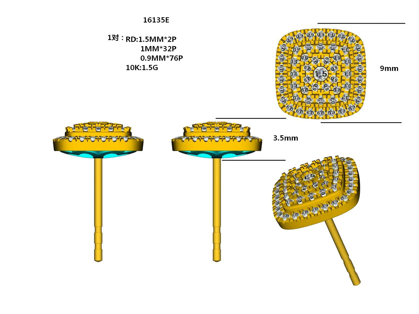16135E Earring With Diamonds