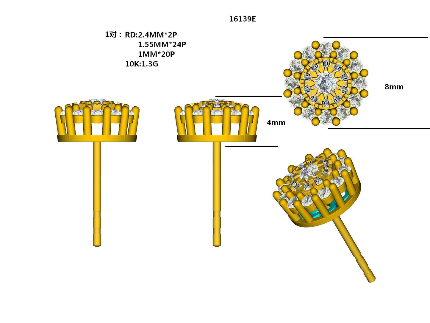 16139E Earring With Diamonds