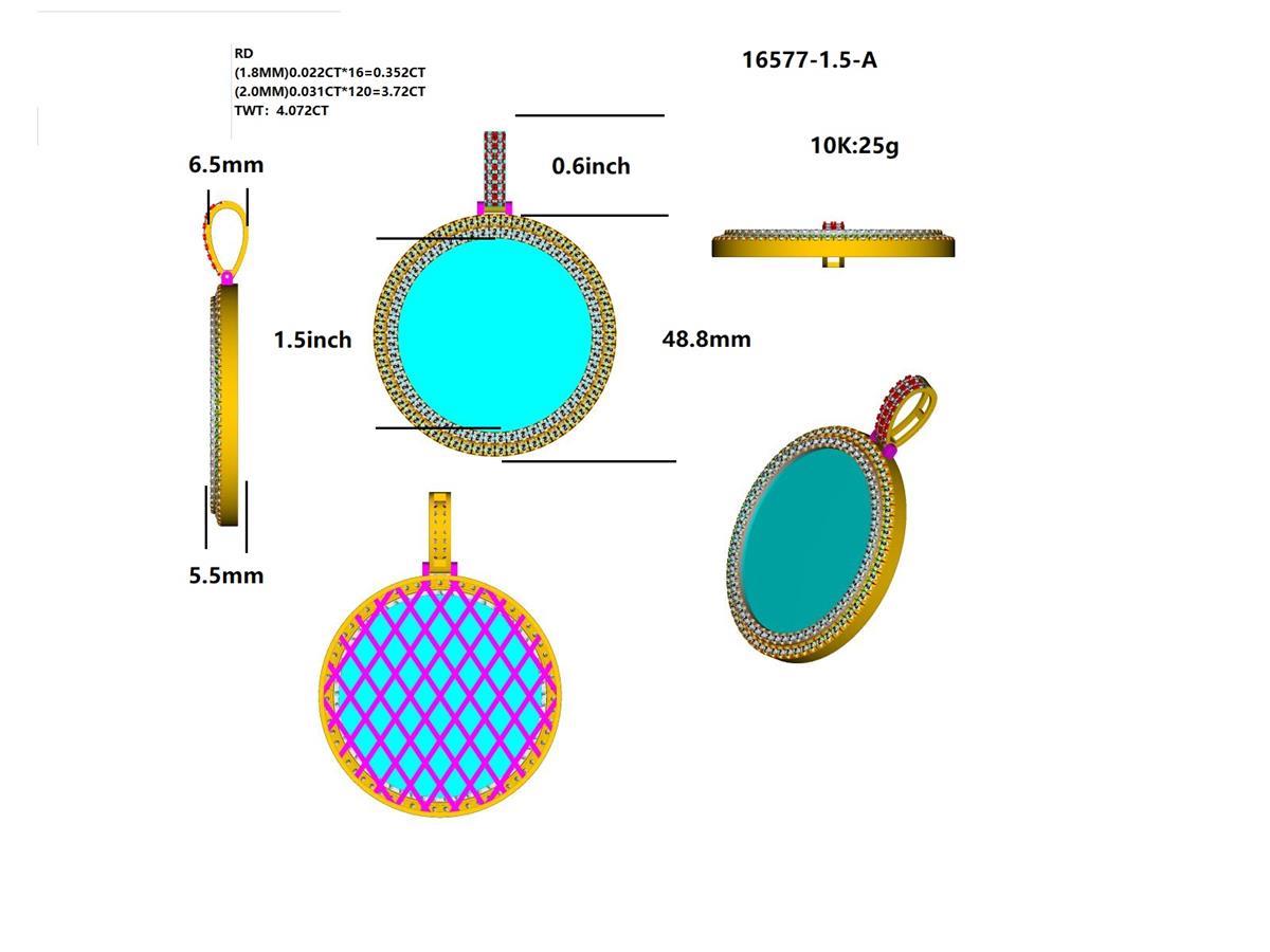 16577P-1.5'' Pendant With Diamond