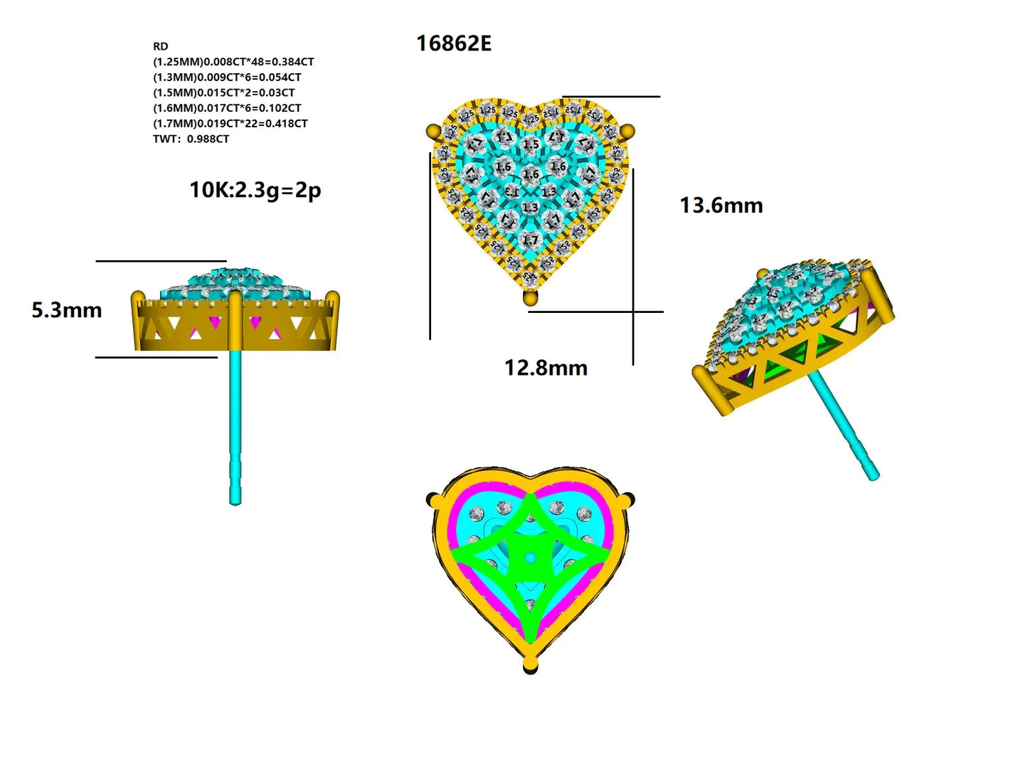 16862E Earring With Diamond