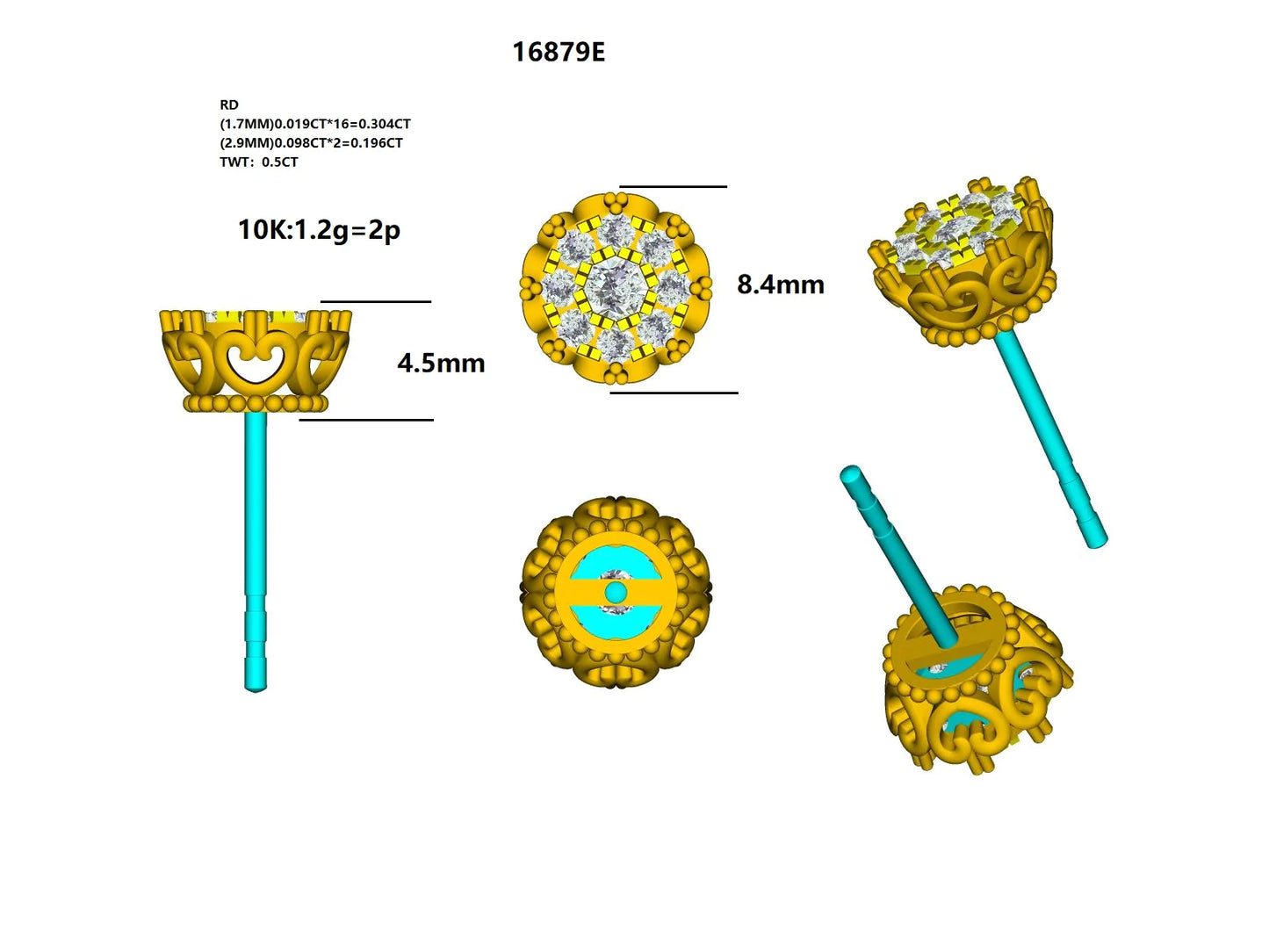 16879E Earring With Diamond
