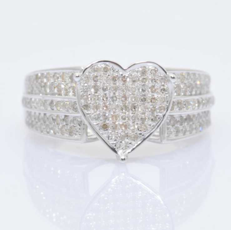 9064R S925 SILVER RING WITH DIAMOND